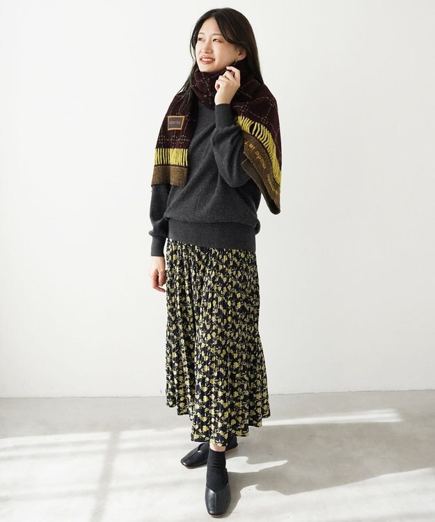 nitorito 【UNISEX】stamp チェック柄 3WAY ストール brown