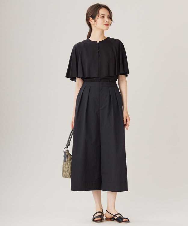 自由区 S 【洗える】キュプラシアー ブラウス ブラック