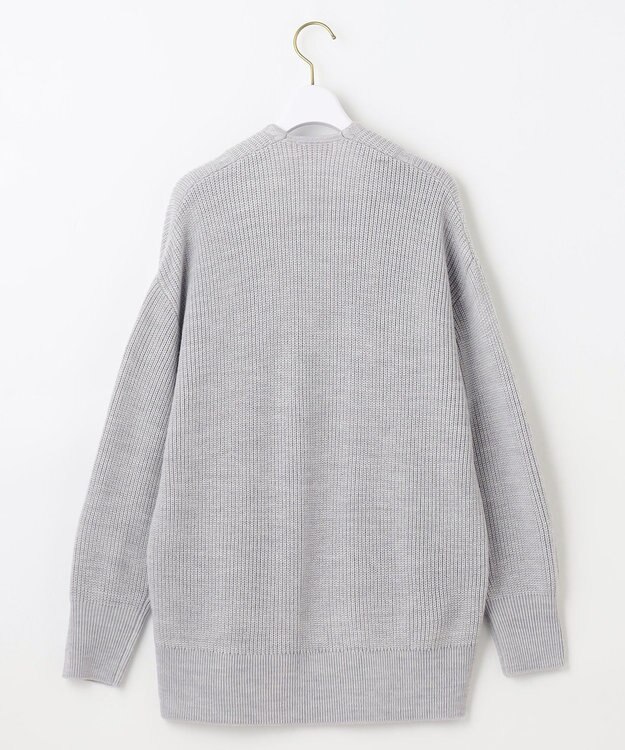 ANY SIS 【洗える】スフレアランパターン カーディガン ライトグレー