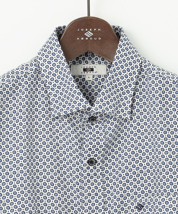 JOSEPH ABBOUD 【エコ素材】 ヘキサゴンジオメトリックパターン シャツ サックスブルー系5