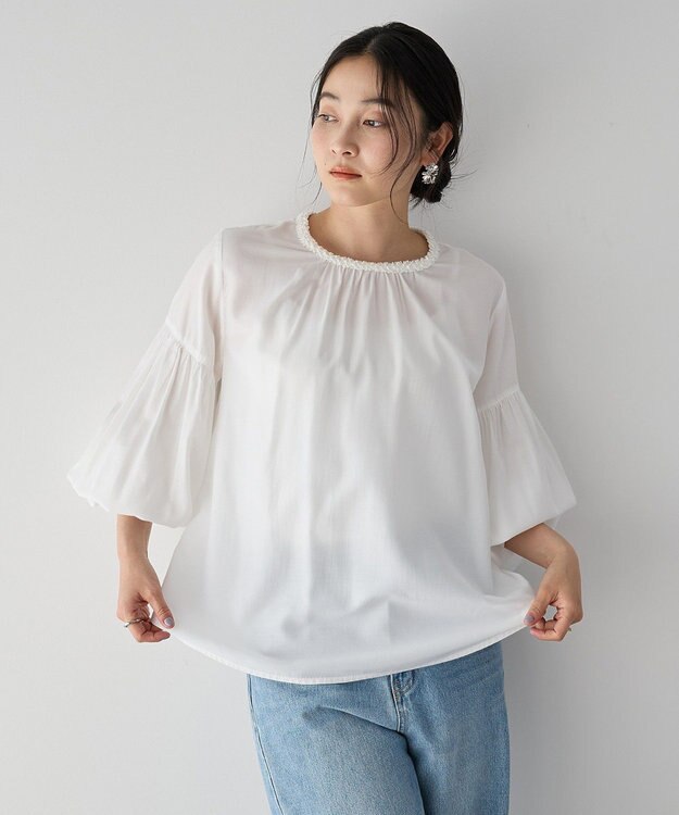 YECCA VECCA ブレードトリミングブラウス White