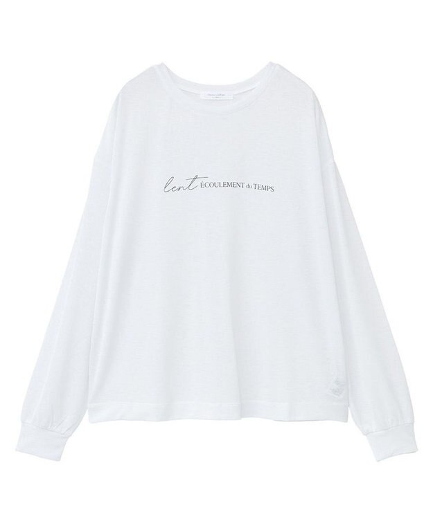 Green Parks シアーロゴ長袖プルオーバー Off White