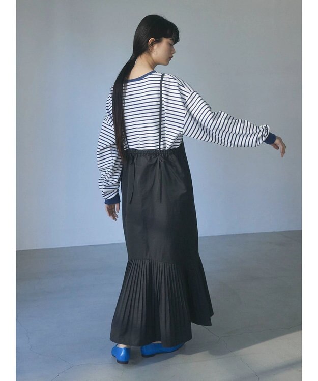 Green Parks ａ．裾プリーツキャミワンピース Black