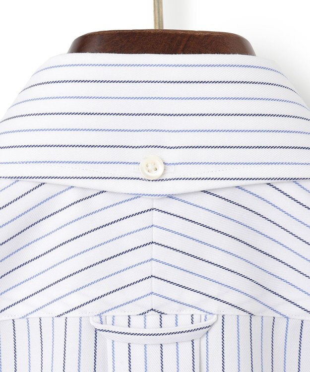 J.PRESS MEN 【KING SIZE】【PREMIUM PLEATS / 形態安定】スーピマコットンオルタネートストライプ  シャツ/B.D. サックスブルー系1