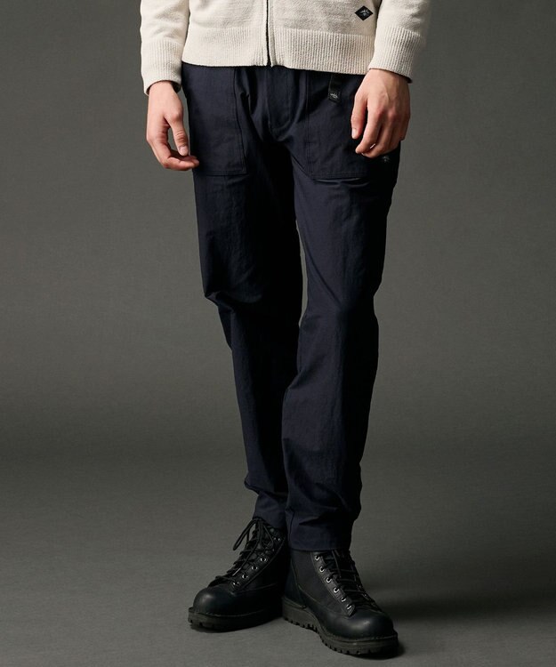 JOSEPH ABBOUD MOUNTAIN 【JAPANファブリック/2WAYストレッチ】ヴィンテージナイロンカルゼストレッチベイカー パンツ ネイビー系