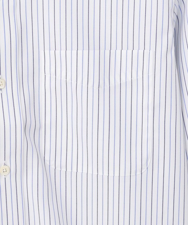 J.PRESS MEN 【KING SIZE】【PREMIUM PLEATS / 形態安定】スーピマコットンオルタネートストライプ  シャツ/B.D. サックスブルー系1