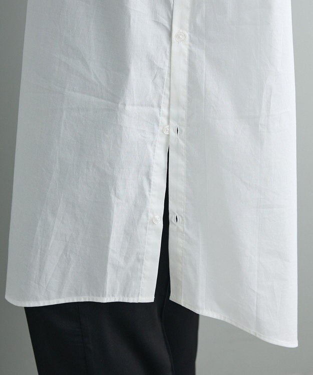 CRAFT STANDARD BOUTIQUE バンドカラーロングシャツチュニッ Off White