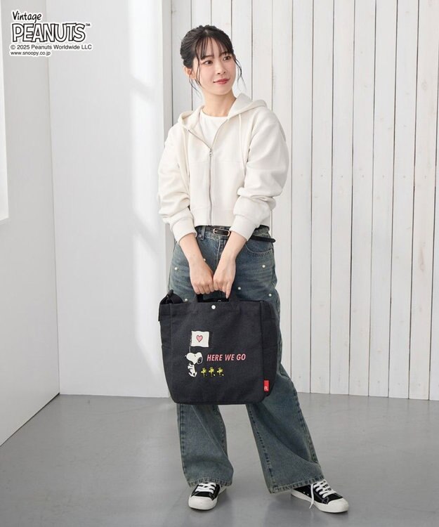 ROOTOTE 8441【スヌーピー】IP.ミディアム.2way.ピーナッツ-0J 03：グレー