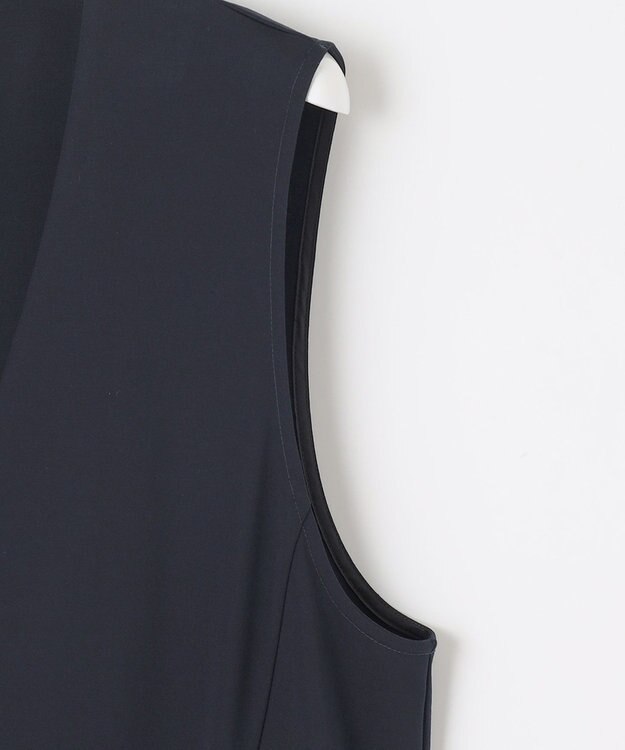 J.PRESS LADIES S ハリプルライトジャージー ロング ジレ ネイビー系