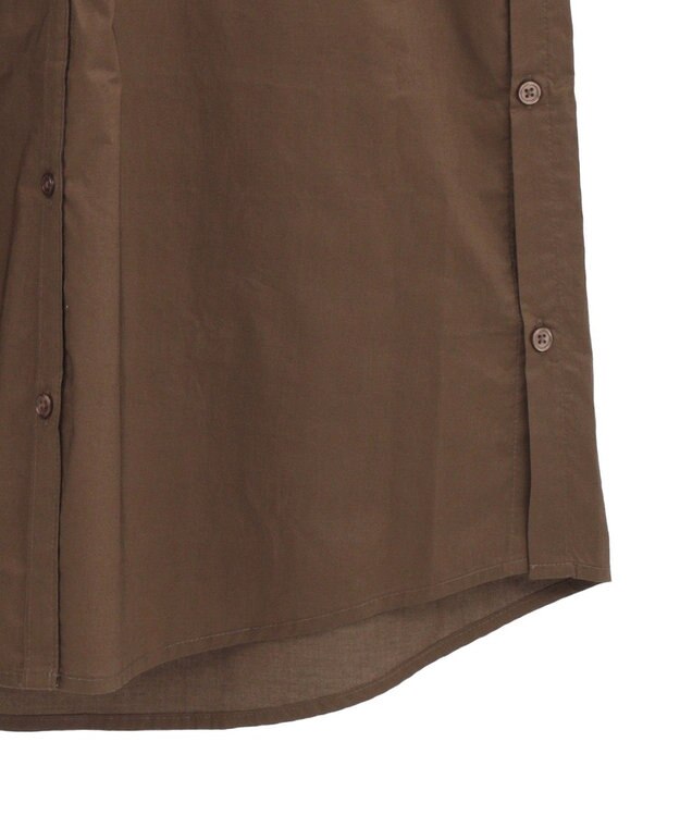 CRAFT STANDARD BOUTIQUE バンドカラーロングシャツチュニッ Brown