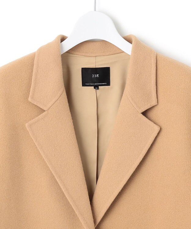 23区 ウールリバー ロングコート キャメル系