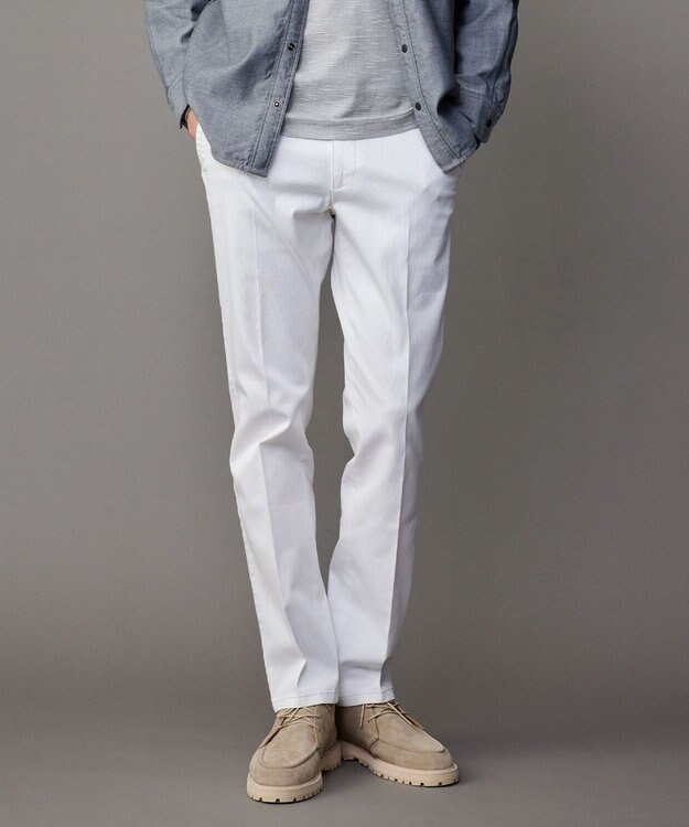 JOSEPH ABBOUD 【キングサイズ・ウエストも伸びる！・新色追加】オーガニックストレッチパンツ ホワイト系