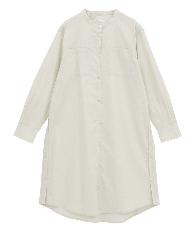 CRAFT STANDARD BOUTIQUE バンドカラーロングシャツチュニッ Light Beige