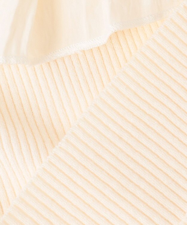 Feroux 【洗える】3way フリルニットトップス アイボリー系