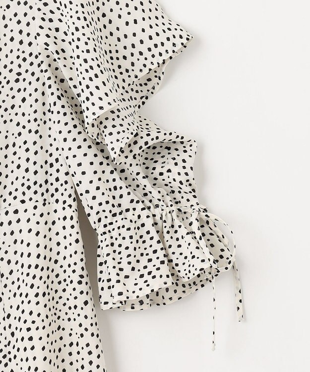 Feroux 【洗える】ショルダーオープンドット ワンピース ホワイト系5