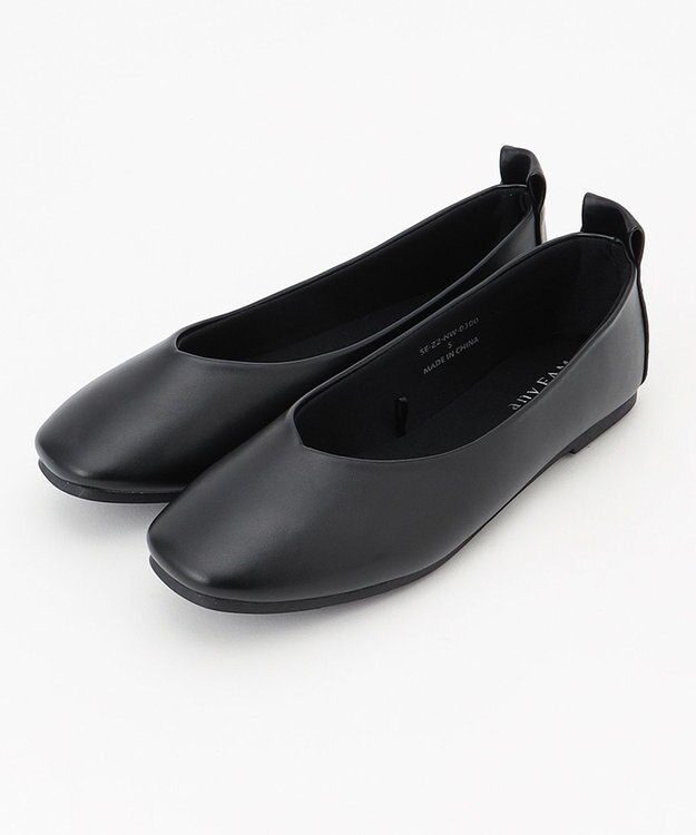 ANY 【定番人気・履き心地抜群】走れるスクエアバレエシューズ ブラック