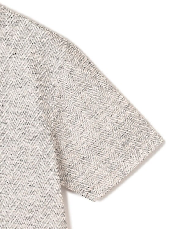 JOSEPH HOMME トップヘリンボンジャージー　クルーネックTシャツ ライトグレー系