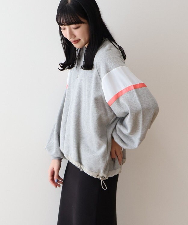 AMERICAN HOLIC 異素材ドロストラインスウェット Off White