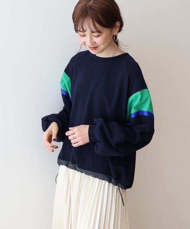 AMERICAN HOLIC 異素材ドロストラインスウェット Off White