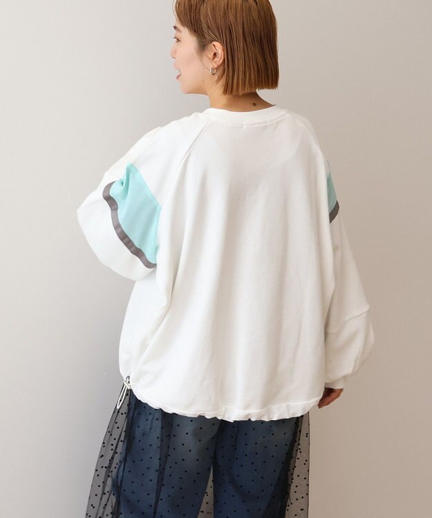 AMERICAN HOLIC 異素材ドロストラインスウェット Off White