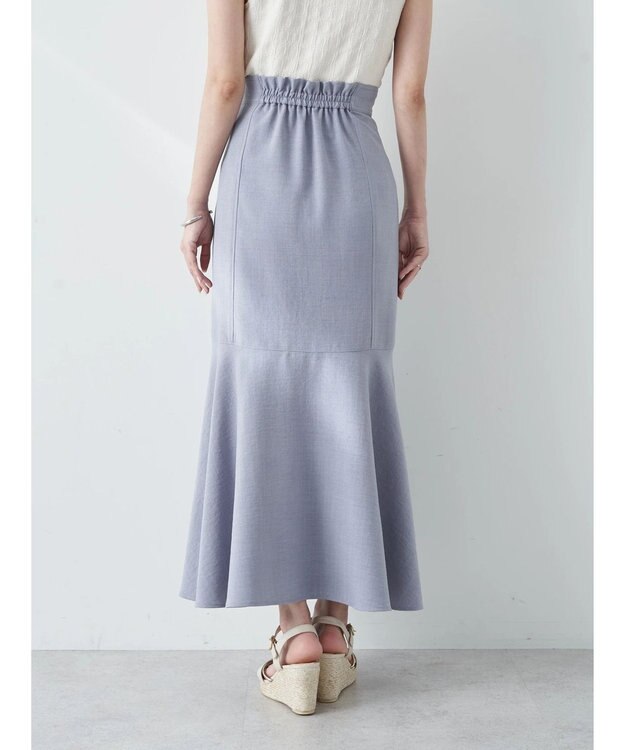 earth music&ecology リネンライクマーメイドスカート Grayish Blue