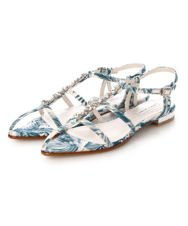 MODE ET JACOMO <MODE ET JACOMO>ポインテッドトゥTストラップサンダル アイボリーキジ