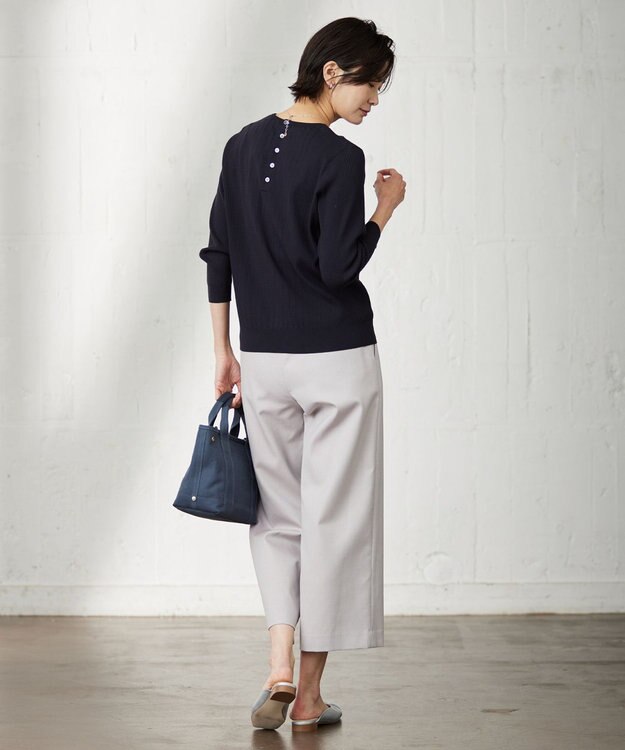 J.PRESS LADIES 【洗える】 PRINCESS クルーネック ニット ネイビー系