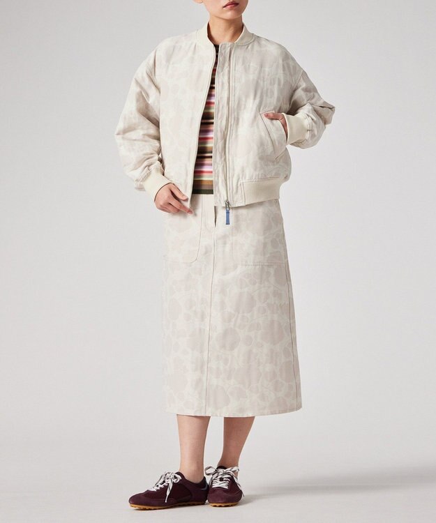 Paul Smith Perforated Floral ジャカード スカート アイボリー