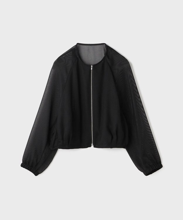 GRACE CONTINENTAL ノーカラーカラミブルゾン ブラック