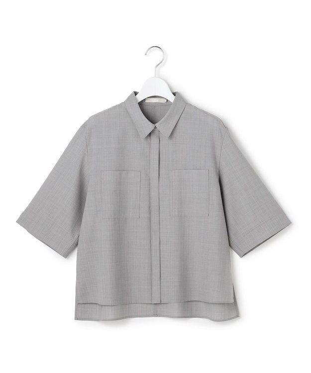 ICB L 【先行予約】ドライクールトロ 5分袖シャツ ライトグレー