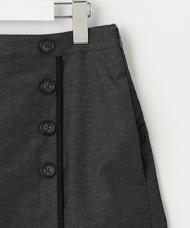 J.PRESS LADIES 【洗える・吸水速乾・接触冷感】リネンツイル スカート ブラック系