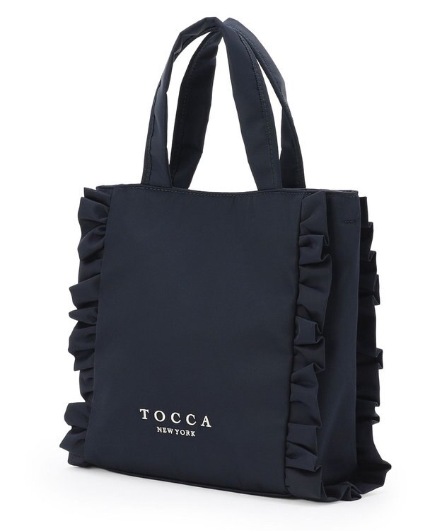 TOCCA 【美人百花掲載】【一部カラー撥水】TRIM WAVES MINITOTE ミニトートバッグ ネイビー系