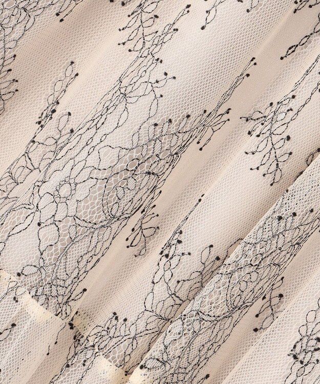 Feroux ニット×ティアードレース スカート グレー系