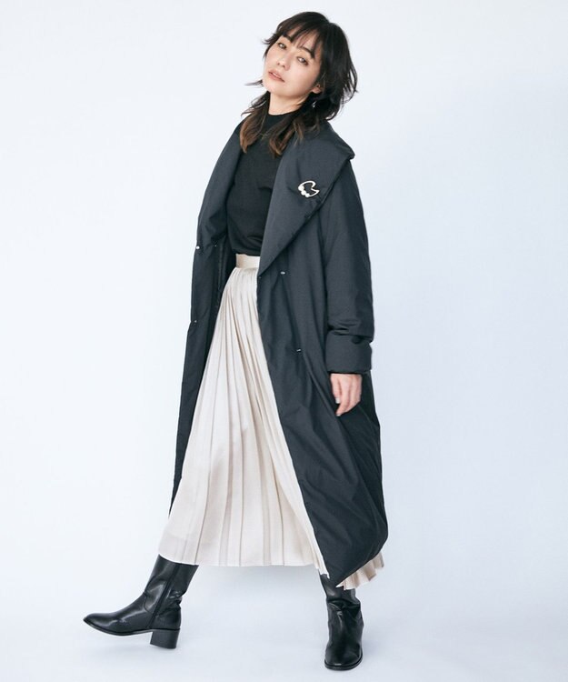 ICB 【洗える】ヴィスコースシアー ハイネックプルオーバー ブラック系