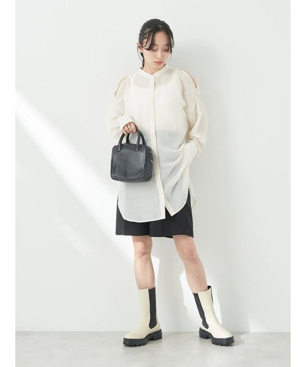 earth music&ecology ショルダースリットシャツ Off White