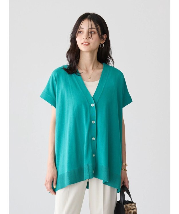 AMERICAN HOLIC 接触冷感Ｖネックニットカーディガン Green