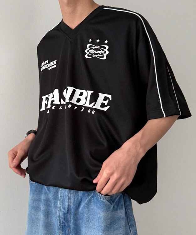 WEGO パイピングサッカーT（SS） ブラック