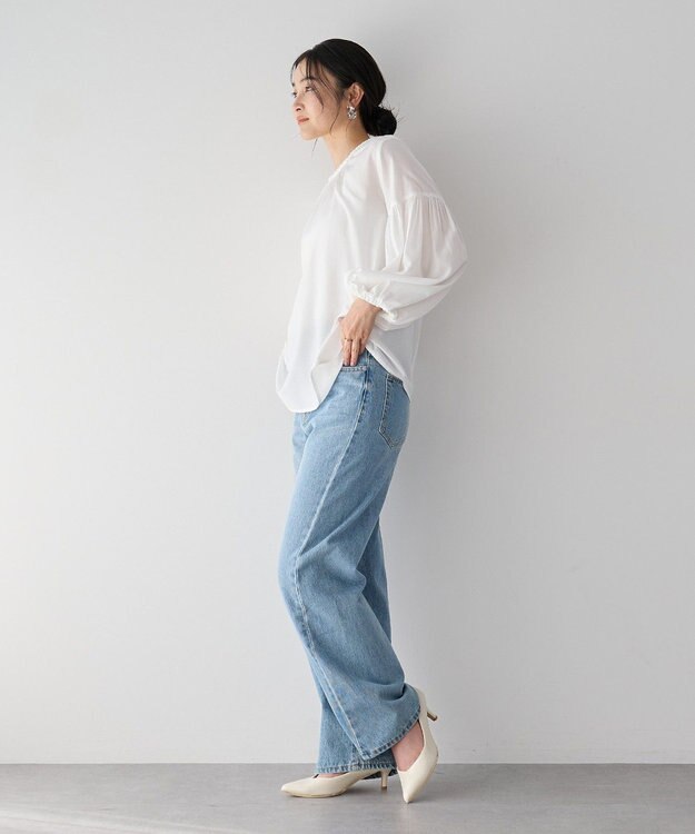 YECCA VECCA ブレードトリミングブラウス White