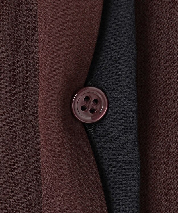 ICB 【接触冷感・UVケア・速乾・洗える】BackSatinAmunzen バンドカラーブラウス バーガンディ系［WEB限定］