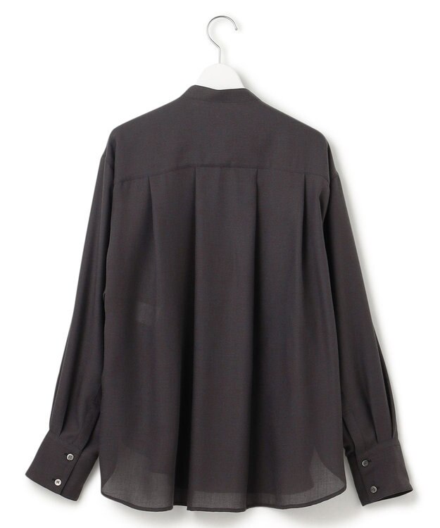 23区 【Oggi10月号掲載/洗える】ウールシアービエラ バンドカラー シャツ グレー系