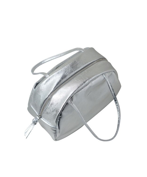 FOLNA RD ホイルレザーボストンバッグ Mサイズ シルバー
