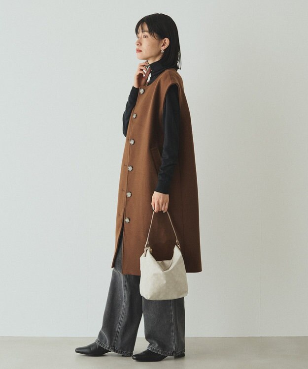 russet ナイロンジャガード2WAYミニショルダーバッグ(CE-1627) Ecru