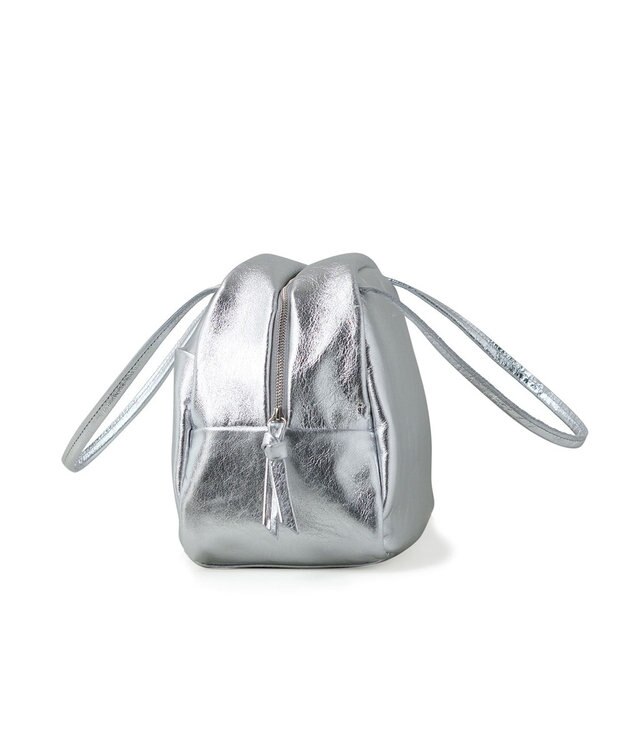 FOLNA RD ホイルレザーボストンバッグ Mサイズ シルバー