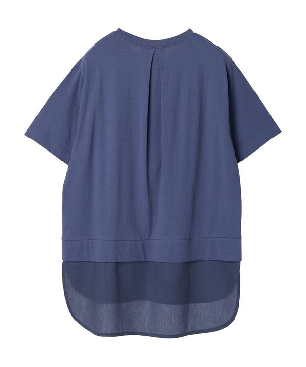 Green Parks 布帛レイヤー半袖チュニック Blue