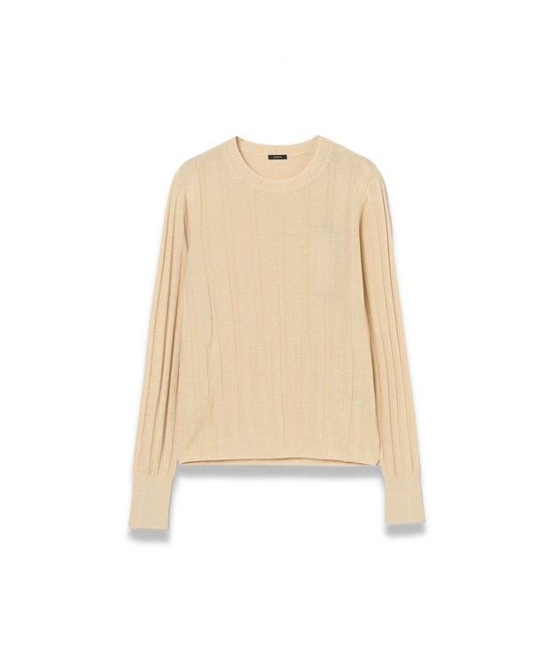 JOSEPH 【WEB&OUTLET限定・洗える】テクスチャードレーヨン　ラウンドネックニット Ecru
