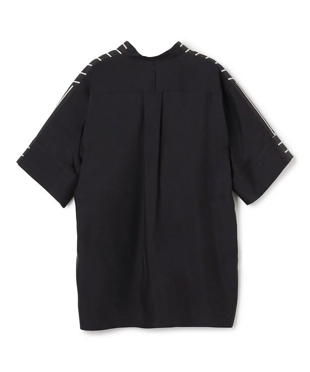 BEIGE， QUARTZ / 異素材コンビ ストライプシャツ Black St.