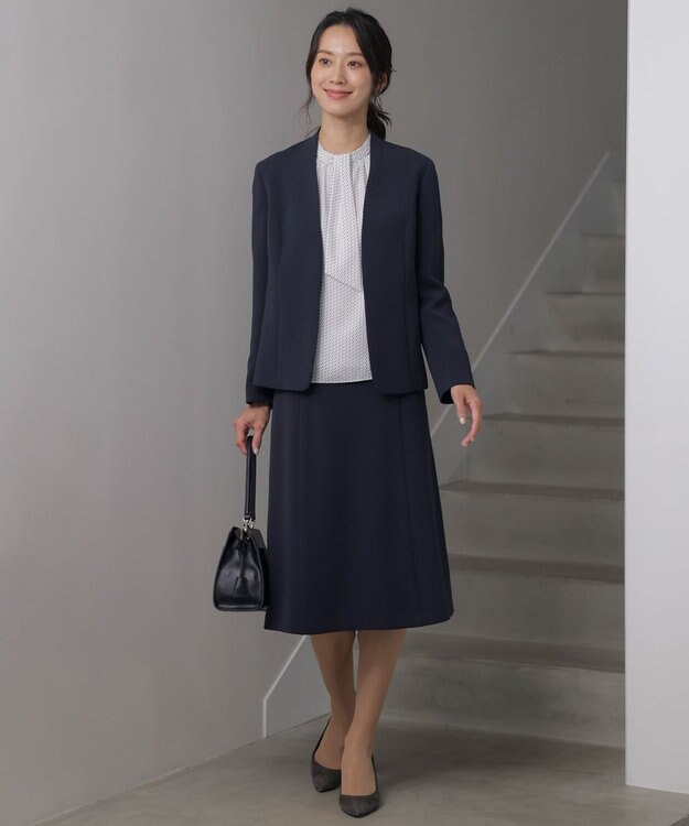 J.PRESS LADIES 幾何プリント モックネック カットソー ホワイト系5