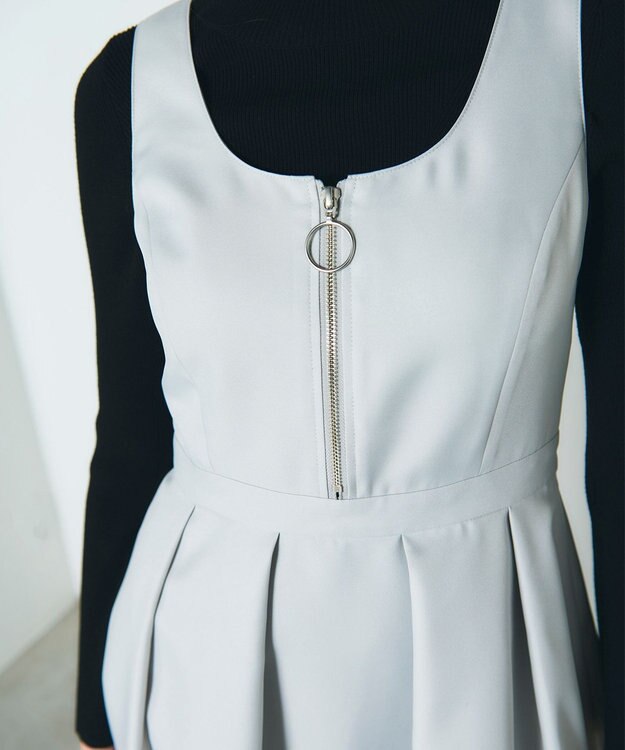 GRACE CONTINENTAL ツイルタックワンピース ライトグリーン