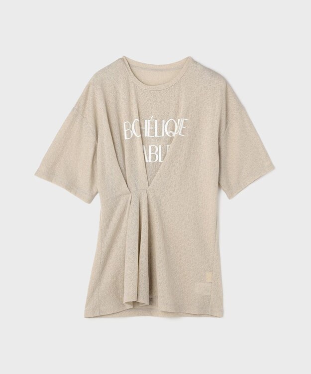 GRACE CONTINENTAL タックロゴTシャツ ベージュ