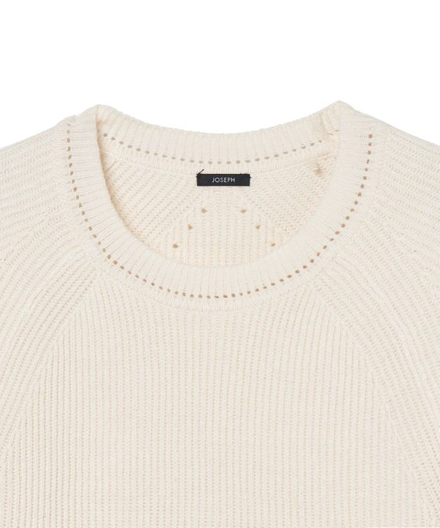 JOSEPH 【洗える】リネンブレンド　ショートスリーブニット Ivory
